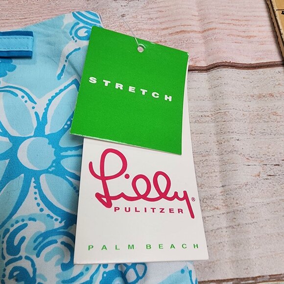 Lilly Pulitzer Size 4 Lenore Skort White Blue Golden Lion Print Stretch - Picture 2 of 8